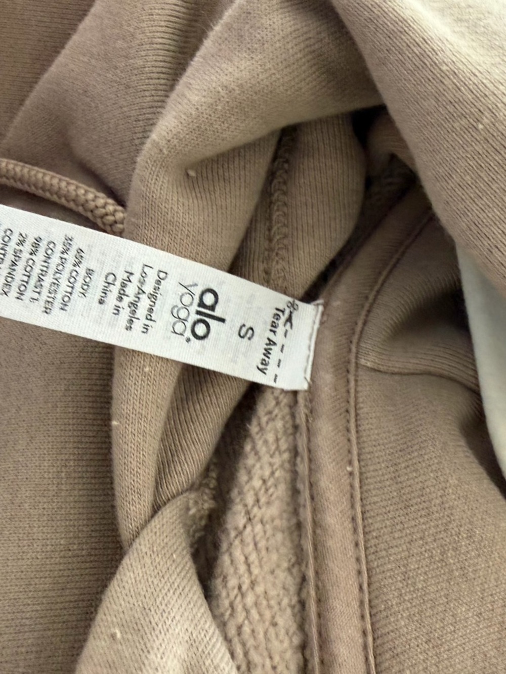 Alo Cropped Hooded Sweatshirt - Taupe - Picture 4 of 4